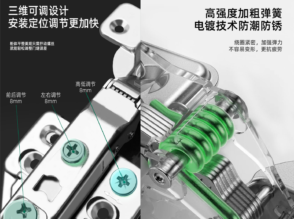 衣橱柜加厚门板装 165/180 度三段力液压阻尼缓冲铰链好用吗？